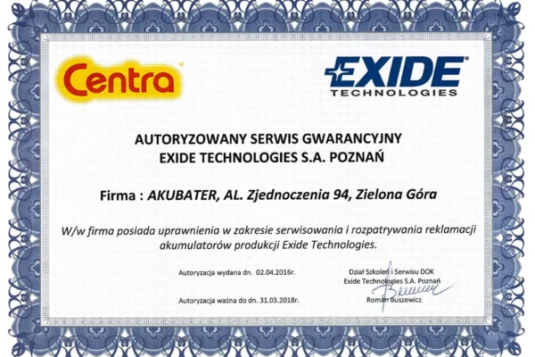 centra-exide-cert centra-exide-cert